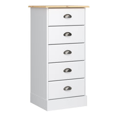 Nola 5 Drawer Chest White & Pine