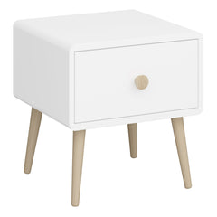 Gaia Bedside Table 1 Drawer in Pure White