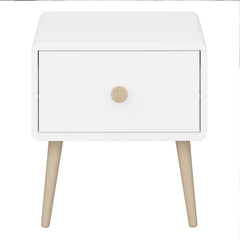 Gaia Bedside Table 1 Drawer in Pure White