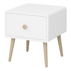 Gaia Bedside Table 1 Drawer in Pure White