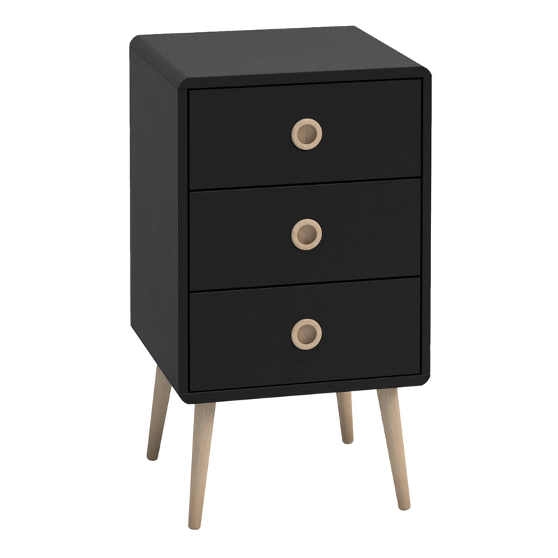 Softline 3 Drawer Chest Black Painted