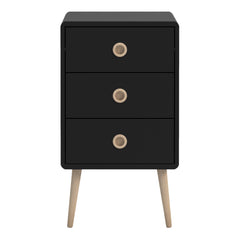 Softline 3 Drawer Chest Black Painted