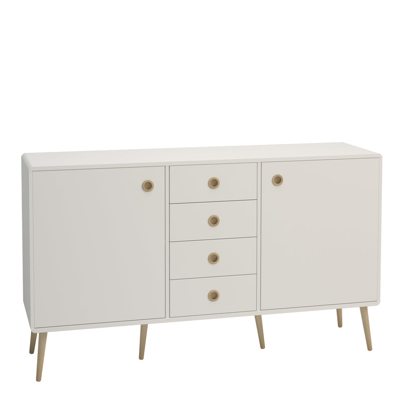 Softline Sideboard 2 Doors + 4 Drawers, White 050