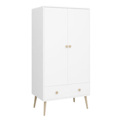 Gaia Wardrobe 1 Drawer in Pure White