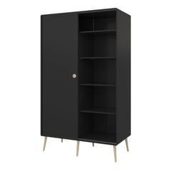 Softline Sliding 2 Dr Wardrobe Black Painted