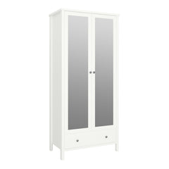 Tromso 2 Mirror Doors + 1 Drawer Wardrobe White 050