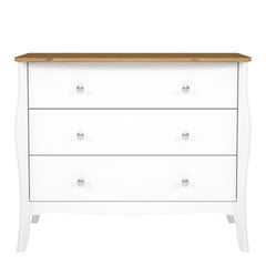 Baroque 3 Drawer Wide Chest Pure White Iced Coffee Lacquer