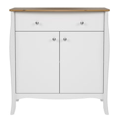 Baroque Sideboard 2 Doors + 1 Drawer, Pure White Iced Coffee Lacquer