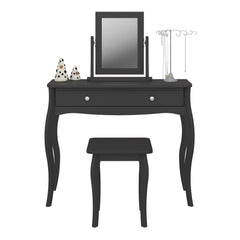 Baroque 1 Drw Vanity Black