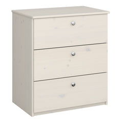 Memphis Chest of Drawers 3 Drawers in Whitewash