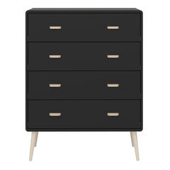 Mino Chest of Drawers 4 Drawers, Black Painted