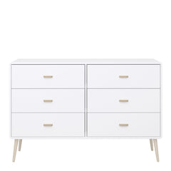 Mino Chest of Drawers 6 Drawers, Pure White