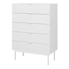 Soma 5 Drawers Chest Granulated pure White Brushed White