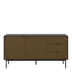 Soma Sideboard 2 Doors + 3 Drawers Granulated Black Brushed espresso