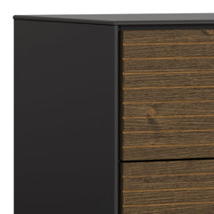 Soma Sideboard 3 Doors Granulated Black Brushed espresso