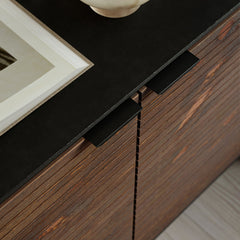 Soma Sideboard 4 Doors Granulated Black Brushed espresso