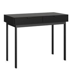 Soma Desk 2 Drawers Granulated Black Brushed Black