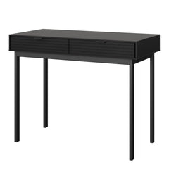 Soma Desk 2 Drawers Granulated Black Brushed Black