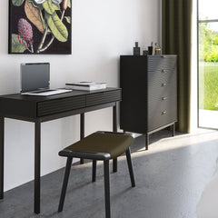 Soma Desk 2 Drawers Granulated Black Brushed Black