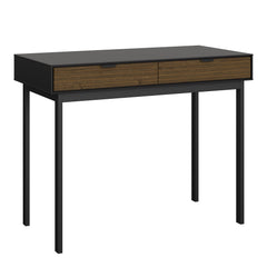 Soma Desk 2 Drawers Granulated Black Brushed espresso