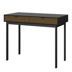 Soma Desk 2 Drawers Granulated Black Brushed espresso