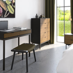 Soma Desk 2 Drawers Granulated Black Brushed espresso