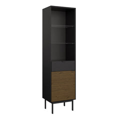 Soma Showcase 1 Door + 1 Drawer, Granulated Black Brushed espresso