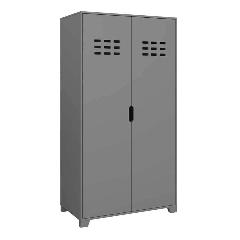 Loke Wardrobe 2 Doors in Folkestone Grey