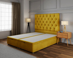 Abode Divan Ottoman Bed Frame with Gas Lift Storage and Upholstered Headboard