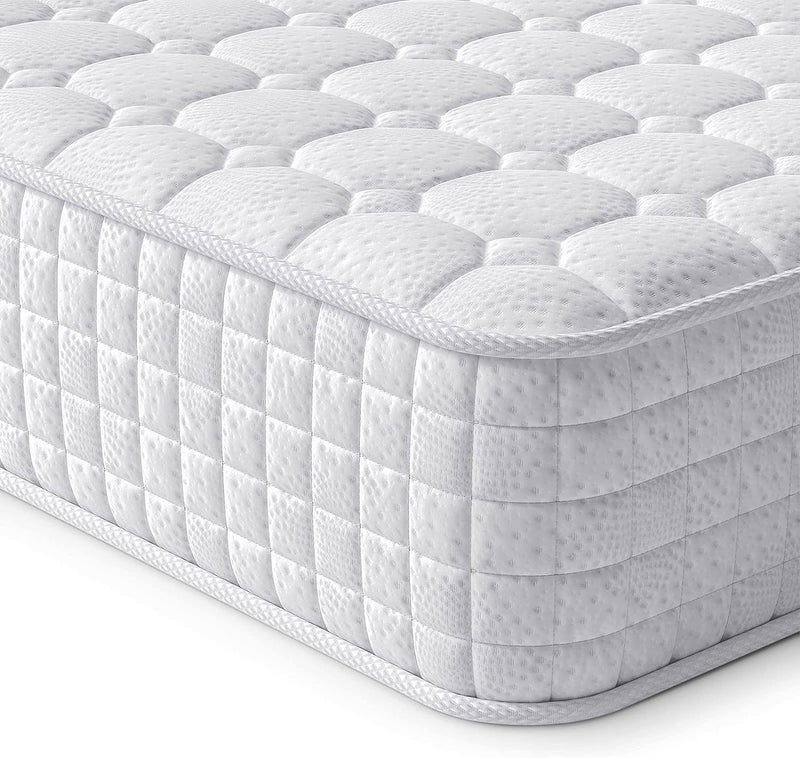 Natural Filling Hybrid Mattress with Breathable Foam and Individually Pocket Spring - Medium Firm White