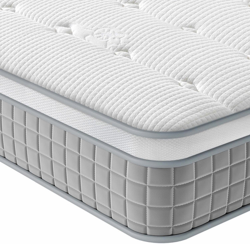 Nova Nude Breathable Memory Foam and Individually Wrapped Pocket Sprung Mattress - Medium Firm Feel Modern Box Top