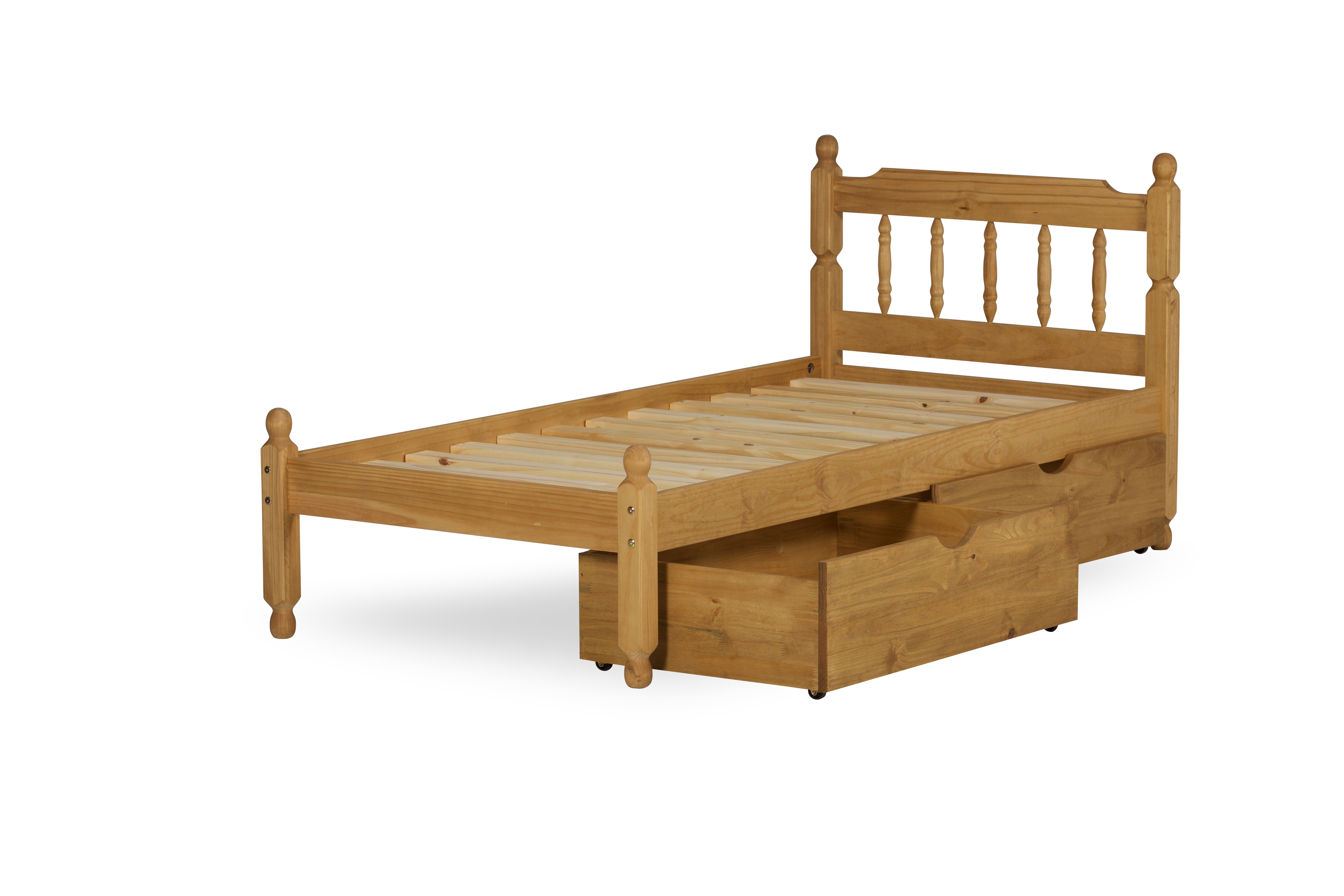 Colonial Spindle Waxed Solid Pine Wooden Bed