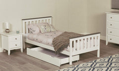 Shanghai White and Grey Solid Wooden Bed Frame