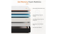 Cool Sleep Gel Memory Foam Mattress for Pressure Relief - Medium - Breathable Removable Cover