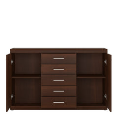 Imperial 2 Door 5 Drawer Sideboard in Dark Mahogany Melamine