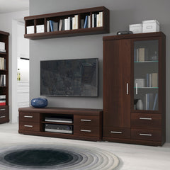 Imperial Wide 4 Drawer TV Cabinet in Dark Mahogany Melamine