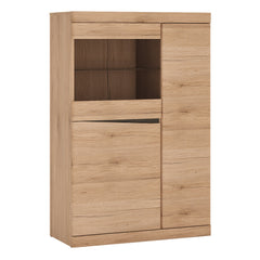 Kensington 3 Door Glazed Cabinet  in Oak