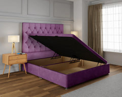 Comfy Divan Ottoman Bed Frame with Gas Lift Storage and Upholstered Headboard