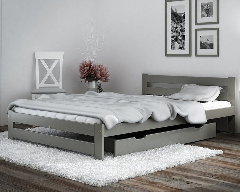 Xiamen Grey Solid Wooden Trundle Bed Frame
