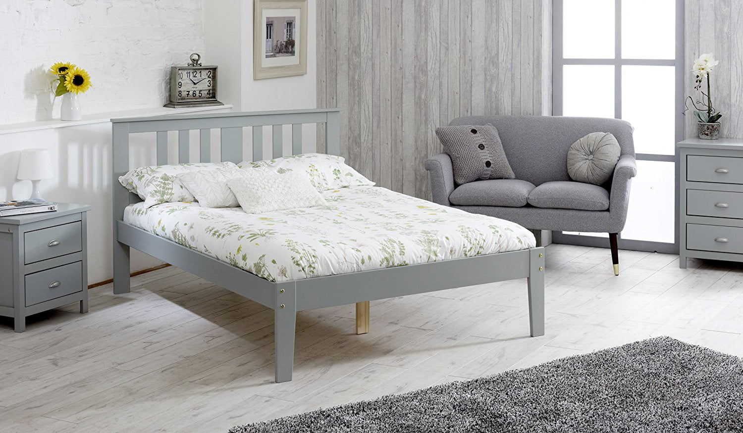 Kingston Grey Wooden Bed Frame