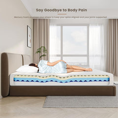 Pressure Relief Memory Foam Mattress Medium Firm with Convoluted Foam and High-Density Foam