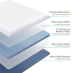 2 Inch / 3 Inch / 4 Inch Memory Gel Foam Mattress Topper with Washable Cover