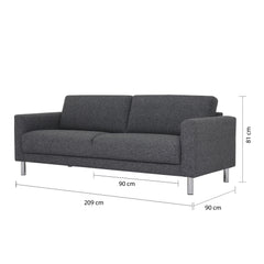 Cleveland 3-Seater Sofa in Nova Anthracite