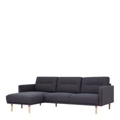 Larvik Chaiselongue Sofa  (LH) - Anthracite, Oak Legs