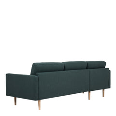 Larvik Chaiselongue Sofa  (LH) - Dark Green, Oak Legs