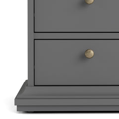 Paris Bedside 2 Drawers in Matt Grey