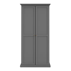 Paris Wardrobe with 2 Doors in Matt Grey