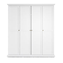 Paris Wardrobe with 4 Doors in White