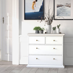 Paris Chest of 4 Drawers in White