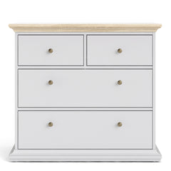 Paris Chest of 4 Drawers in White and Oak